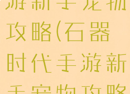 石器时代手游新手宠物攻略(石器时代手游新手宠物攻略视频)