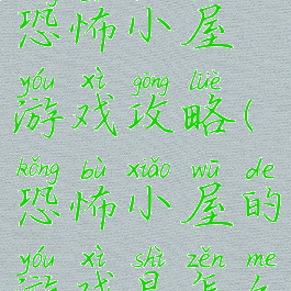 电脑上的恐怖小屋游戏攻略(恐怖小屋的游戏是怎么玩的)