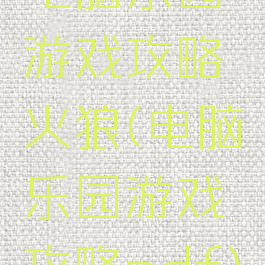 电脑乐园游戏攻略火狼(电脑乐园游戏攻略pdf)