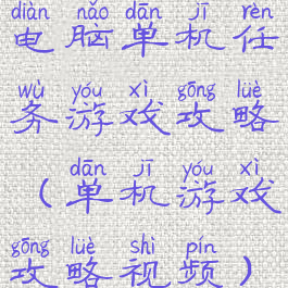 电脑单机任务游戏攻略(单机游戏攻略视频)