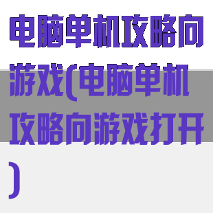 电脑单机攻略向游戏(电脑单机攻略向游戏打开)