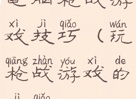 电脑枪战游戏技巧(玩枪战游戏的技巧)