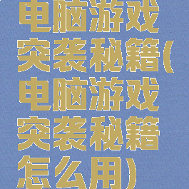 电脑游戏突袭秘籍(电脑游戏突袭秘籍怎么用)