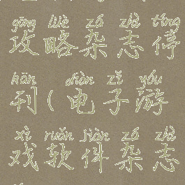 电脑游戏攻略杂志停刊(电子游戏软件杂志停刊)
