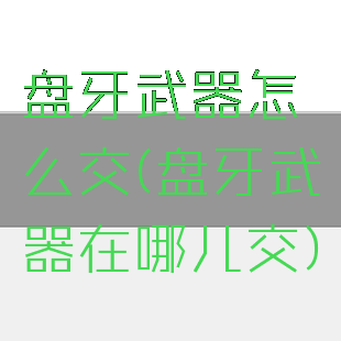 盘牙武器怎么交(盘牙武器在哪儿交)
