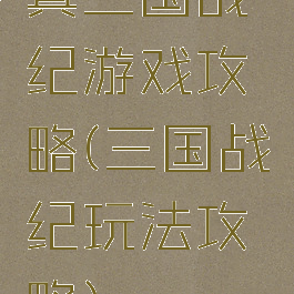 真三国战纪游戏攻略(三国战纪玩法攻略)