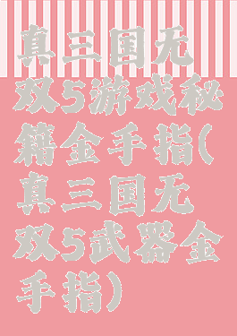 真三国无双5游戏秘籍金手指(真三国无双5武器金手指)