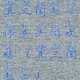 真三国赵云传奇手游攻略(真三国赵云)