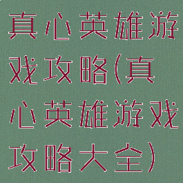 真心英雄游戏攻略(真心英雄游戏攻略大全)
