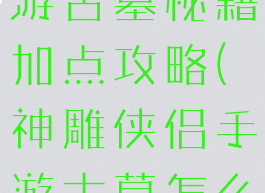 神雕侠侣手游古墓秘籍加点攻略(神雕侠侣手游古墓怎么提高伤害)