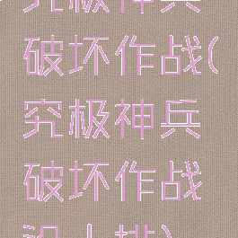 究极神兵破坏作战(究极神兵破坏作战没人排)