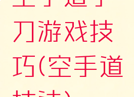 空手道手刀游戏技巧(空手道技法)