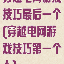 穿越电网游戏技巧最后一个(穿越电网游戏技巧第一个人)