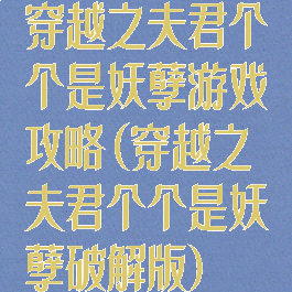 穿越之夫君个个是妖孽游戏攻略(穿越之夫君个个是妖孽破解版)