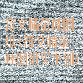 符文精金棒图纸(符文精金棒图纸买不到)