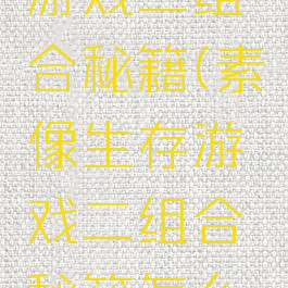素像生存游戏二组合秘籍(素像生存游戏二组合秘籍怎么用)