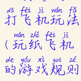 纸质游戏打飞机玩法(玩纸飞机的游戏规则)