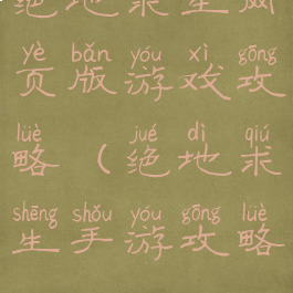 绝地求生网页版游戏攻略(绝地求生手游攻略)