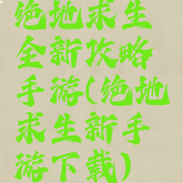 绝地求生全新攻略手游(绝地求生新手游下载)