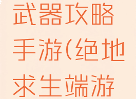 绝地求生武器攻略手游(绝地求生端游新武器)