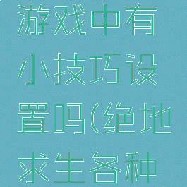绝地求生游戏中有小技巧设置吗(绝地求生各种设置技巧)