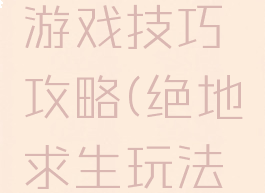 绝地求生游戏技巧攻略(绝地求生玩法技巧)