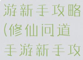 修仙问道手游新手攻略(修仙问道手游新手攻略视频)