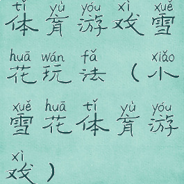 体育游戏雪花玩法(小雪花体育游戏)