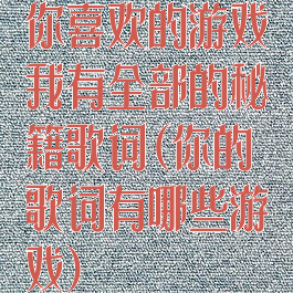 你喜欢的游戏我有全部的秘籍歌词(你的歌词有哪些游戏)