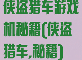 侠盗猎车游戏机秘籍(侠盗猎车,秘籍)