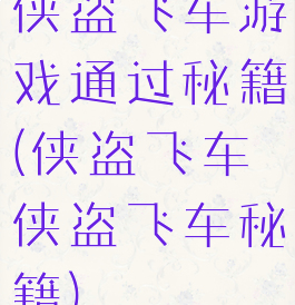 侠盗飞车游戏通过秘籍(侠盗飞车侠盗飞车秘籍)
