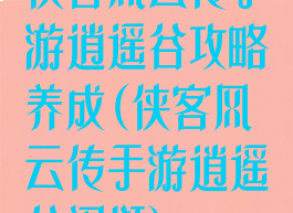 侠客风云传手游逍遥谷攻略养成(侠客风云传手游逍遥谷闲逛)