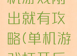 为什么单机游戏刚出就有攻略(单机游戏打开后没反应)