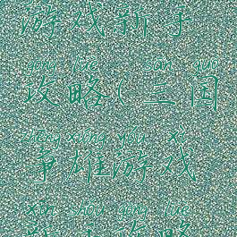 三国争雄游戏新手攻略(三国争雄游戏新手攻略技巧)