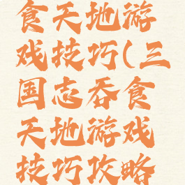 三国志吞食天地游戏技巧(三国志吞食天地游戏技巧攻略大全)