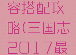 三国志手游最强阵容搭配攻略(三国志2017最强阵容搭配攻略)