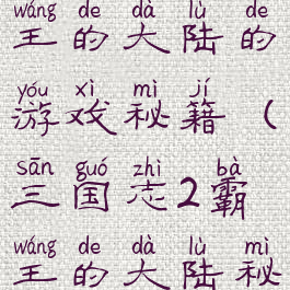 三国志2霸王的大陆的游戏秘籍(三国志2霸王的大陆秘籍)