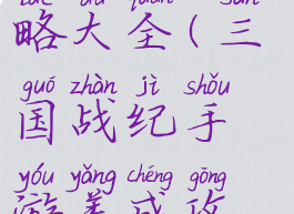 三国战纪手游养成攻略大全(三国战纪手游养成攻略大全视频)