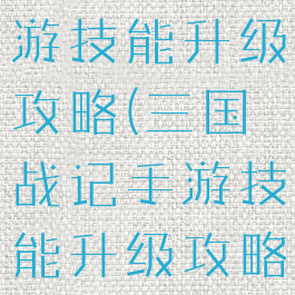 三国战记手游技能升级攻略(三国战记手游技能升级攻略视频)