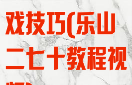 乐山二七十游戏技巧(乐山二七十教程视频)