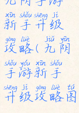 九阴手游新手升级攻略(九阴手游新手升级攻略图)