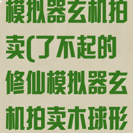 了不起的修仙模拟器玄机拍卖(了不起的修仙模拟器玄机拍卖木球形)