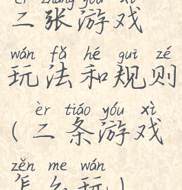 二张游戏玩法和规则(二条游戏怎么玩)