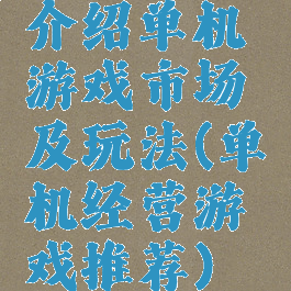介绍单机游戏市场及玩法(单机经营游戏推荐)
