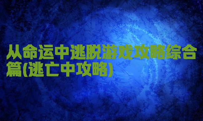 从命运中逃脱游戏攻略综合篇(逃亡中攻略)