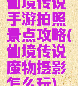 仙境传说手游拍照景点攻略(仙境传说魔物摄影怎么玩)