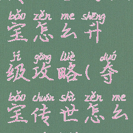 传世手游法宝怎么升级攻略(夺宝传世怎么升级快)