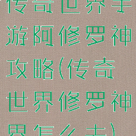 传奇世界手游阿修罗神攻略(传奇世界修罗神界怎么去)