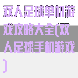 双人足球单机游戏攻略大全(双人足球手机游戏)