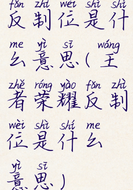 反制位是什么意思(王者荣耀反制位是什么意思)